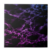 Carreau Carrelage en céramique de marbre noir et violet (Devant)