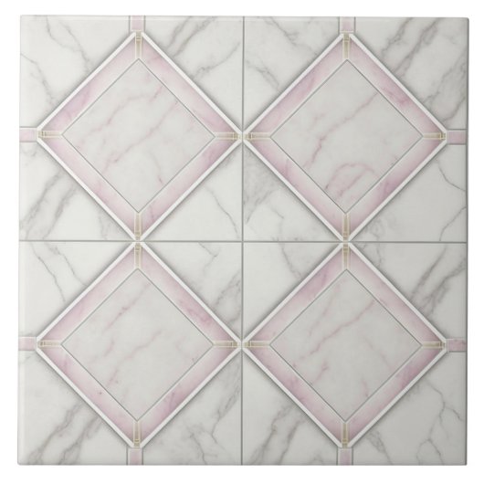 Carreau Carrelage en céramique de marbre rose blanc pour g (Devant)