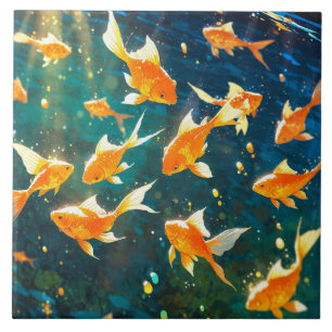 Carreau Carrelage en céramique de poisson doré