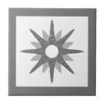 Carreau Carrelage en céramique de Starburst moderne en arg<br><div class="desc">Design moderne avec une seule étoile d'argent sur un arrière - plan blanc, encadré en gris Simple, propre design moderne. Une conception d'une collection de coordination. Créez votre propre mosaïque personnalisée en téléchargeant une nouvelle image, ou utilisez le bouton "message" pour contacter le concepteur pour obtenir de l'aide. Pour créer...</div>