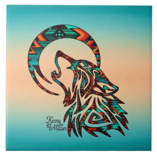 Carreau Carrelage en céramique de Wolf tribal