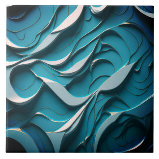 Carreau Carrelage en céramique décorative " Vagues Turquoi