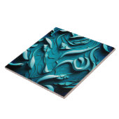 Carreau Carrelage en céramique décorative " Vagues Turquoi (Côté)