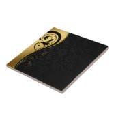 Carreau Carrelage en céramique d'élégance noir et or (Côté)