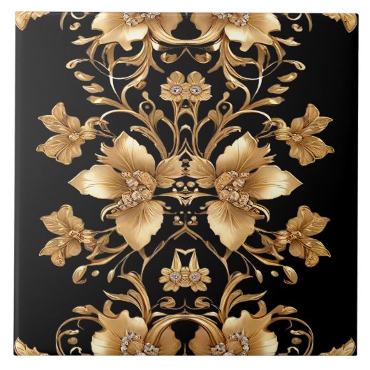 Carreau Carrelage en céramique dorée (Devant)