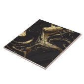 Carreau Carrelage en céramique en marbre doré noir (Côté)