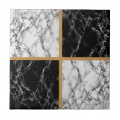 Carreau Carrelage en céramique Faux Black et Marbre blanc (Devant)