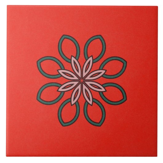 Carreau Carrelage en céramique - Fleur Kaleidoscope rose e (Devant)