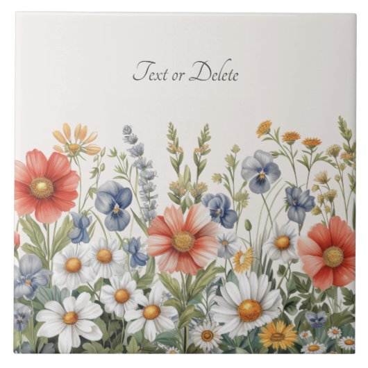 Carreau Carrelage en céramique Fleur sauvage colorée (Devant)