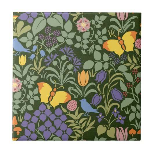 Carreau Carrelage en céramique Fleur sauvage de Voysey (Devant)