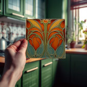 Carreau Carrelage en céramique fleurie