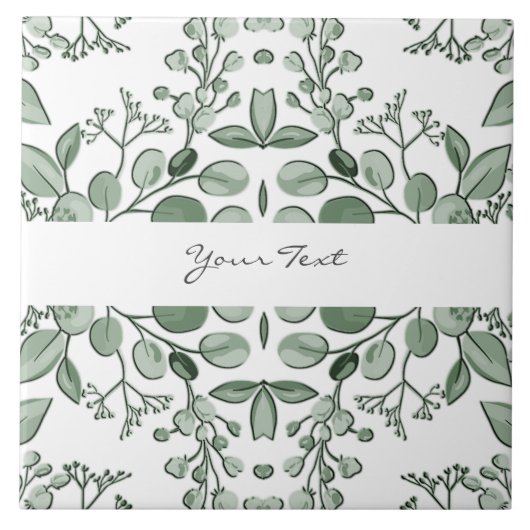 Carreau Carrelage en céramique fleurie Feuille (Devant)