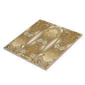 Carreau Carrelage en céramique fleurie or (Côté)