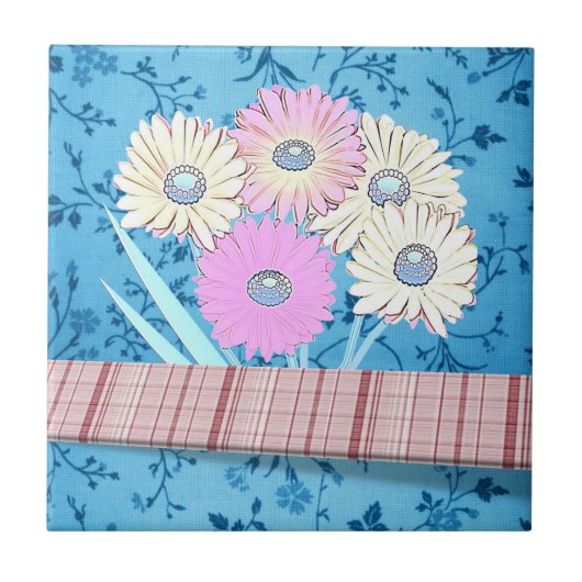 Carreau Carrelage en céramique Floral (Devant)