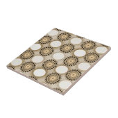 Carreau Carrelage en céramique Floral Rond Beige (Côté)