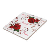 Carreau Carrelage en céramique Floral Rose rouge (Côté)