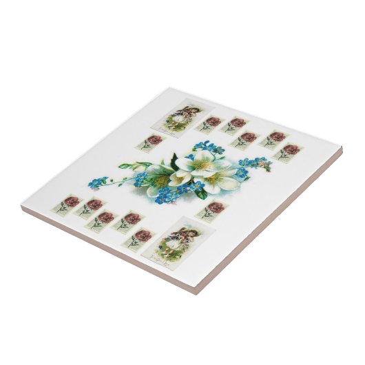 Carreau Carrelage en céramique Floral victorien (Côté)