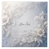 Carreau Carrelage en céramique florale blanche (Devant)