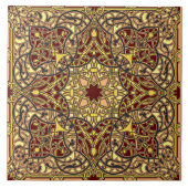 Carreau Carrelage en céramique florale d'Oasis enchanté (Devant)