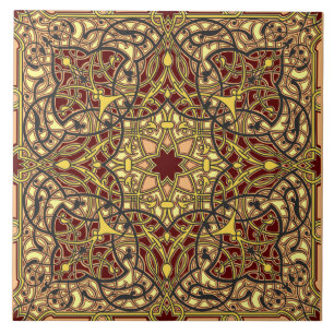 Carreau Carrelage en céramique florale d'Oasis enchanté