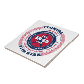 Carreau Carrelage en céramique Floride rouge, blanc et ble (Côté)