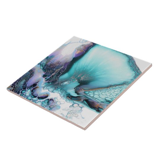 Carreau Carrelage en céramique - Giclée d'encre d'alcool A (Côté)