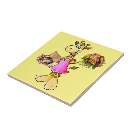 Carreau Carrelage en céramique Giraffe, Floral, Chocolat,  (Côté)