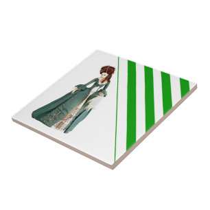 Carreau Carrelage en céramique Grille verte et blanche Vin