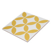 Carreau Carrelage en céramique - Jaune et blanc Motif mode (Côté)