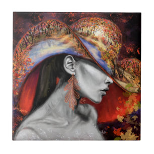 Carreau Carrelage en céramique Lady Automne - Peinture Art
