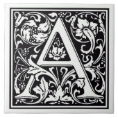 Carreau Carrelage en céramique - Lettre monogramme A (Devant)