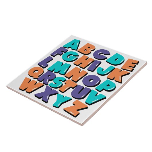 Carreau Carrelage en céramique - Lettres joyeuses (Côté)