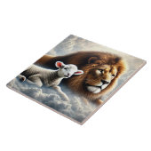 Carreau Carrelage en céramique Lion et Agneau (Côté)