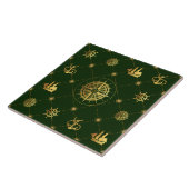 Carreau Carrelage en céramique marine or (Côté)