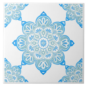 Carreau Carrelage en céramique Médaillon Turquoise