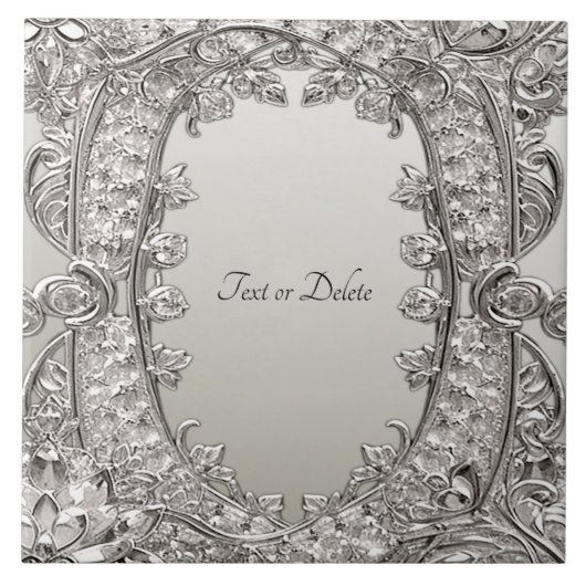 Carreau Carrelage en céramique moderne orné d'argent (Devant)