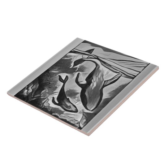 Carreau Carrelage en céramique moderne Whale Art (Côté)