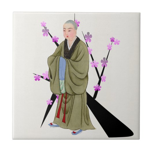 Carreau Carrelage en céramique moine bouddhiste (Devant)