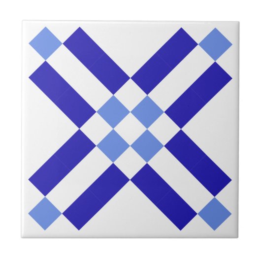 Carreau Carrelage en céramique Motif classique Carré bleu  (Devant)