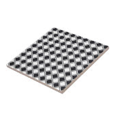 Carreau Carrelage en céramique motif Diamant noir et blanc (Côté)