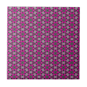 Carreau Carrelage en céramique Motif rose noir - Choisir l