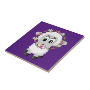 Carreau Carrelage en céramique Mouton Floral Violet