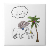 Carreau Carrelage en céramique, Mouton, Nuages, Palmier (Devant)