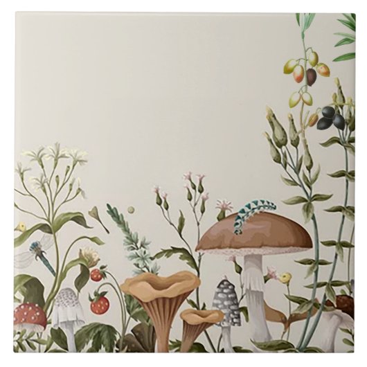 Carreau Carrelage en céramique "Mushroom Love" (Devant)