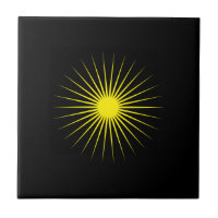 Carrelage en céramique noire avec design rayonnant