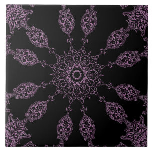 Carreau Carrelage en céramique noire et violette