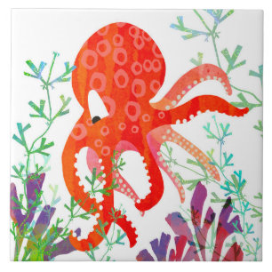 Carreau Carrelage en céramique octopus (6" carré)