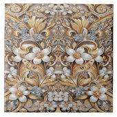 Carreau Carrelage en céramique or blanc (Devant)