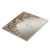 Carreau Carrelage en céramique or blanc (Côté)