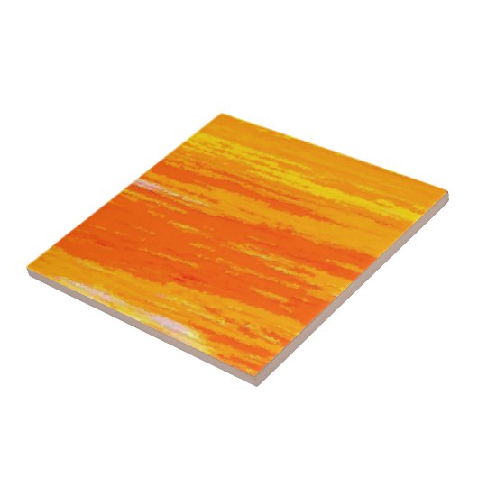 Carreau Carrelage en céramique - oranges rayées et blancs (Côté)